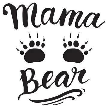 Vector Greeting Card For Gift Tag Decor. Mama Bear Stock Illustration