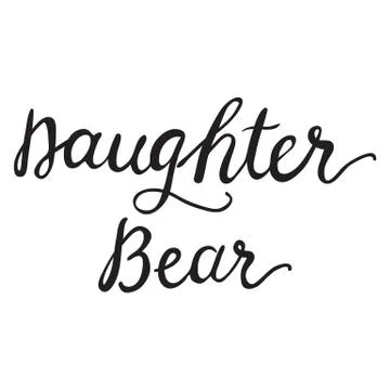 Vector Greeting Card For Gift Tag Decor. Daughter Bear Stock Illustration
