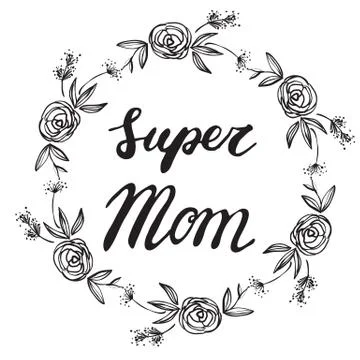 Vector Greeting Card For Gift Tag Decor. Super Mom Stock Illustration