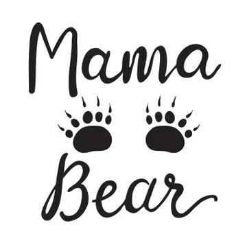 Vector Greeting Card For Gift Tag Decor. Mama Bear Stock Illustration