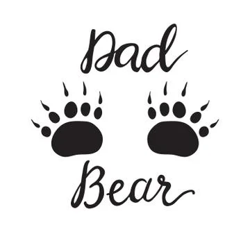 Vector Greeting Card For Gift Tag Decor. Papa Bear Illustrazione stock