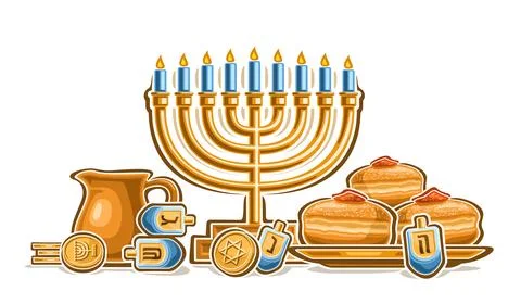 Vector greeting card for Hanukkah Stock Illustration