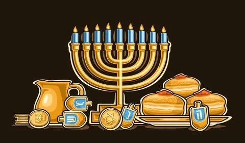 Vector greeting card for Hanukkah Stock Illustration