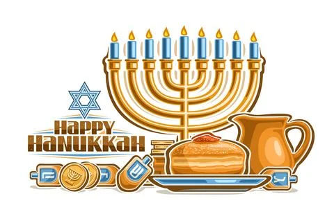 Vector greeting card for Hanukkah Stock Illustration