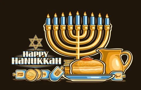 Vector greeting card for Hanukkah Stock Illustration