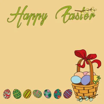 Vector greeting card Happy Easter 库存插图