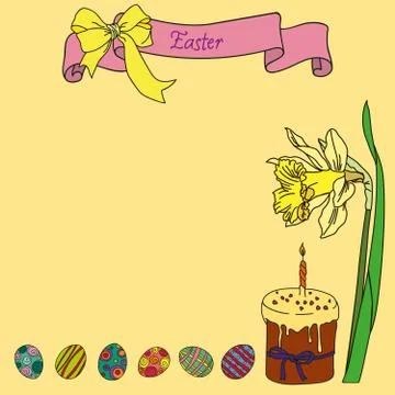 Vector greeting card Happy Easter Stock Illustration