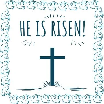 Vector greeting card He is risen Stock Illustration