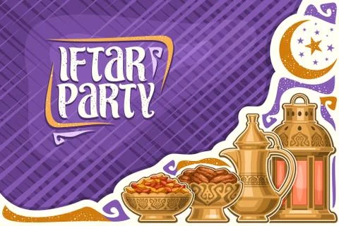 Vector greeting card for Iftar Party Stock Illustration