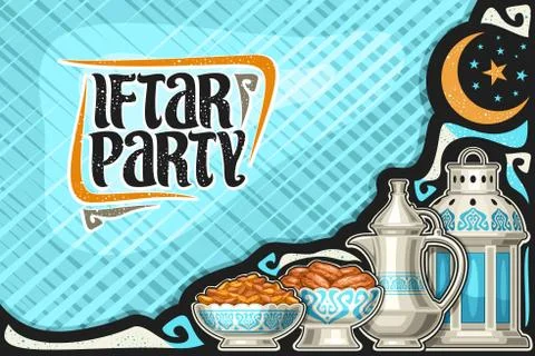 Vector greeting card for Iftar Party Stock Illustration