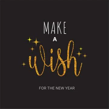 Vector greeting card with Make a wish inscription. Can be used for cards, flyers Stock Illustration