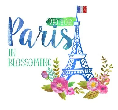 Vector greeting card from Paris Stock Illustration
