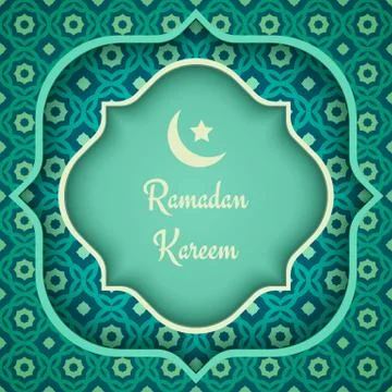 Vector greeting card for Ramadan. Stock Illustration