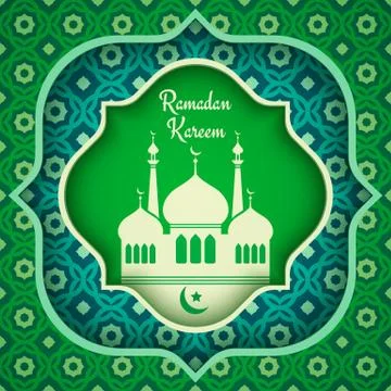 Vector greeting card for Ramadan. Stock Illustration