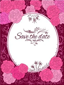 Vector greeting card Save the date Illustrazione stock