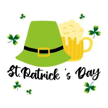 Vector greeting card for St. Patricks day. Stock Illustration
