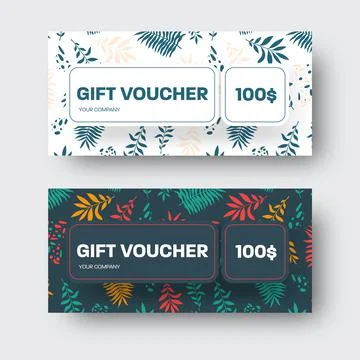 Vector greeting card template with tropical design, exotic twigs, abstract el Stock Illustration