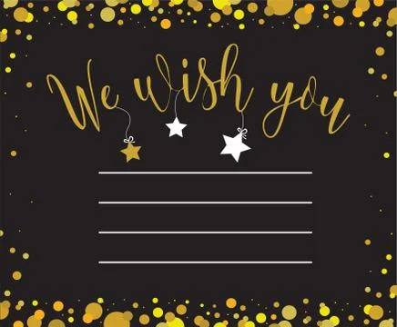 Vector greeting card with we wish you inscription. Can be used for cards, flyers Stock Illustration