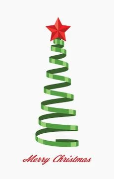 Vector greeting cards with christmas  tree Stock Illustration
