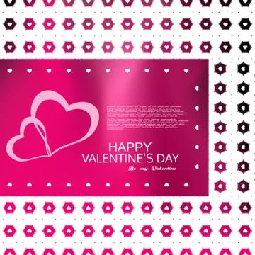 Vector greeting poster for Valentine's Day with gradient pink background, whi Stock Illustration
