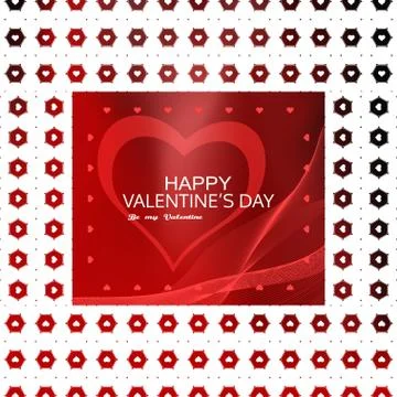 Vector greeting poster for Valentine's Day with gradient red background, whit Stock Illustration