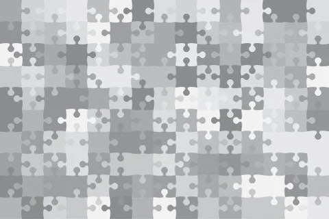 Vector Grey 150 Puzzles Pieces Jigsaw Stock Illustration