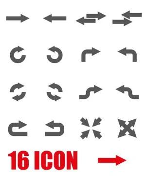 Vector grey arrows icon set Stock Illustration