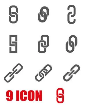 Vector grey chain or link icon set Stock-Illustration