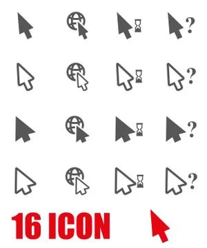 Vector grey cursor icon set Stock Illustration