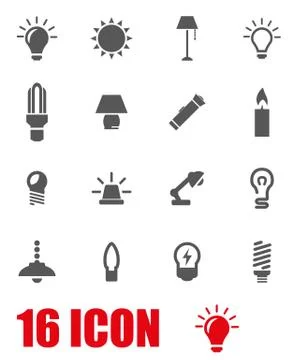 Vector grey light icon set Stock Illustration