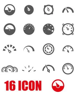 Vector grey meter icon set Stock Illustration