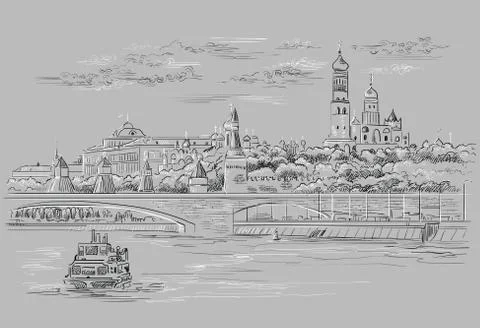 Vector grey Moscow, part 3 Stock Illustration