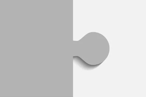 Vector Grey Piece Puzzle Jigsaw. 2 Step. Stock Illustration
