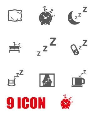 Vector grey sleep icon set Stock-Illustration