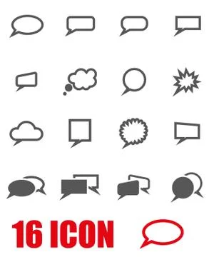 Vector grey speach bubbles icon set 스톡 일러스트