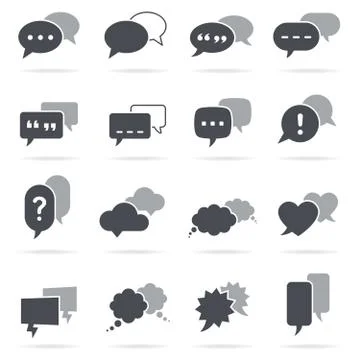 Vector Grey Speech Bubbles Stock Illustration