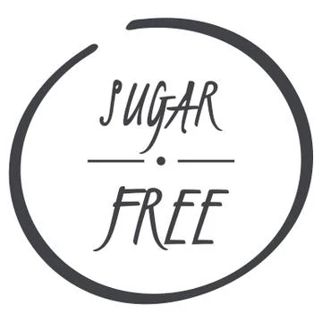 Vector grey Sugar Free circle logo symbol for food Illustration