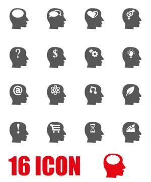 Vector grey thoughts icon set Stock Illustration