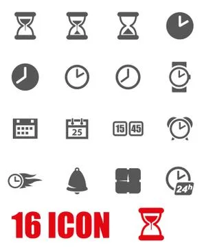Vector grey time icon set Stock Illustration