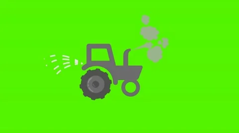 Vector Grey Tractor  -  Animation - Hand-Drawn - Green Screen - Loop - blue 스톡 동영상 67890340
