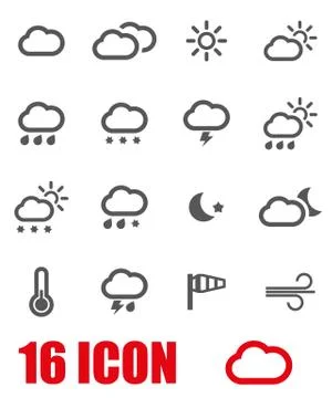 Vector grey weather icons  set Stock-Illustration
