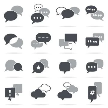 Vector Greyscale Chat Bubbles Stock Illustration