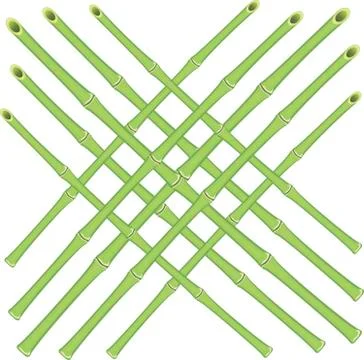 Vector grid of bamboo rods Stock Illustration