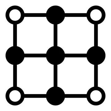 Vector Grid Centers Flat Icon Symbol Stock Illustration