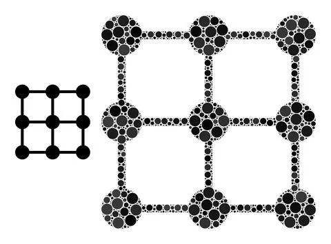 Vector Grid Nodes Composition of Dots 스톡 일러스트