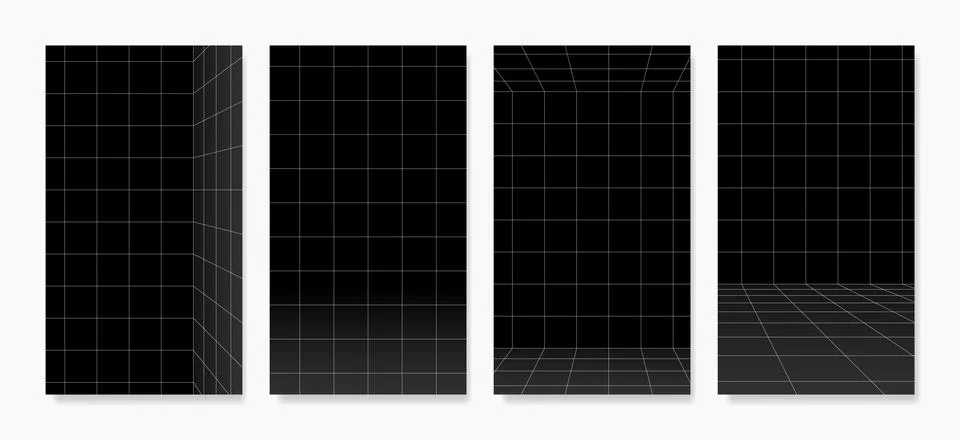 Vector grids with accurate lines on a dark background. Perfect for vertical.. Stock Illustration