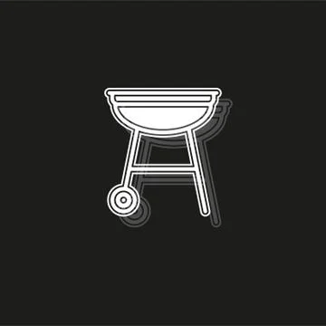 Vector grill bbq menu icon, cooking meat - hot food steak symbol, picnic sign Stock Illustration