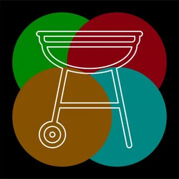 Vector grill bbq menu icon, cooking meat Illustrazione stock