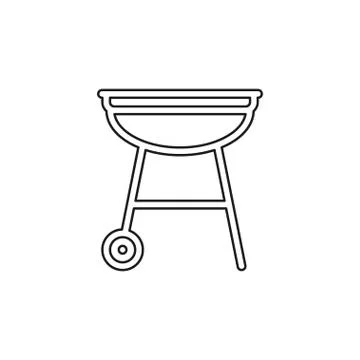 Vector grill bbq menu icon, cooking meat Stock Illustration