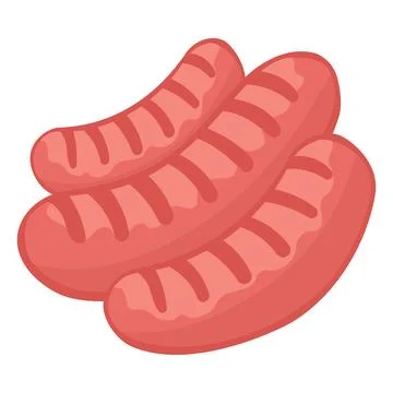 Vector grilled bbq hot dog sausages Stock Illustration